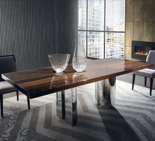 Table à manger contemporaine - CENTRAL PARK - Haute Couture by Costantini Pietro - en bois / avec piètement en acier / rectangulaire