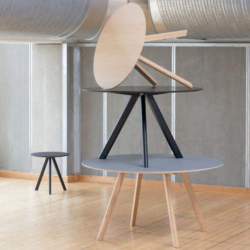 Table contemporaine - CPH25  - Hay a/s - en chêne / en linoléum / avec piètement en chêne