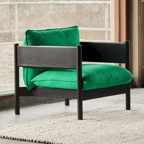 Fauteuil contemporain - ARBOUR - Hay a/s - en tissu / en cuir / en bois
