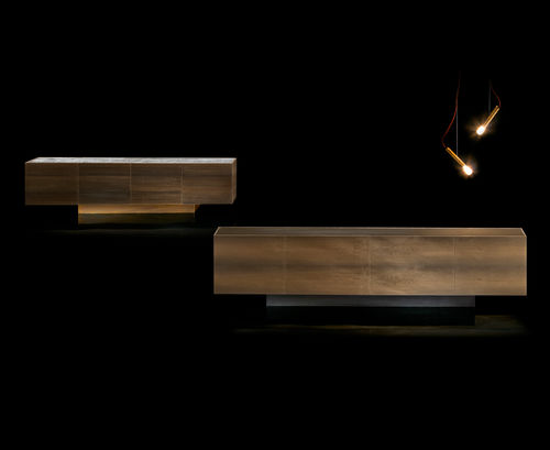 Buffet contemporain - SIDE-X - Henge - en métal / en pierre / en bois massif