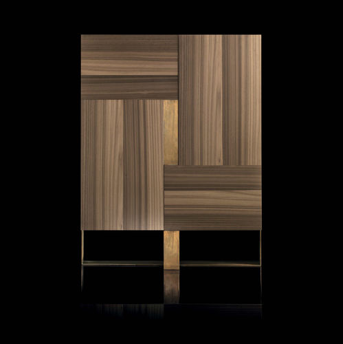 Buffet contemporain - SIDE-L - Henge - en laiton / en cuir / en bois massif