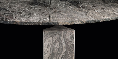 Table contemporaine - Henge - en pierre / en acier / avec piètement en bois