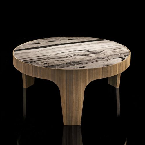 Table basse contemporaine - R - Henge - en cuir / en marbre / en bois massif