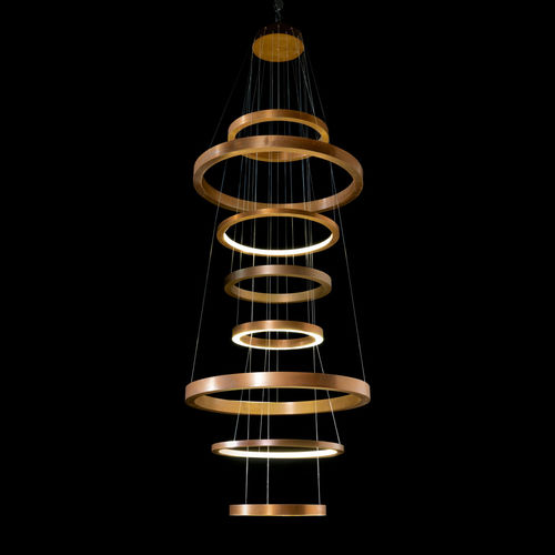 Lustre contemporain - RING - Henge - en laiton / en acier / à LED
