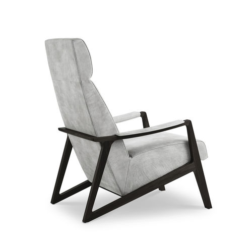 Fauteuil contemporain - BARLEY - i4 MARIANI - en tissu / en cuir / en bois