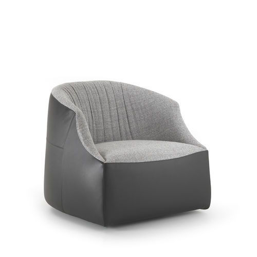 Fauteuil contemporain - BLOB - i4 MARIANI - en tissu / en cuir / en bois