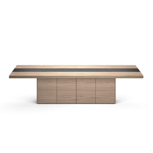 Table de réunion contemporaine - KEFA - i4 MARIANI - en placage de bois / en cuir / avec piètement en bois