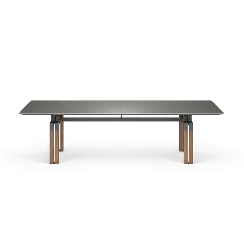 Table de réunion contemporaine - PASO DOBLE - i4 MARIANI - en placage de bois / en verre / en cuir