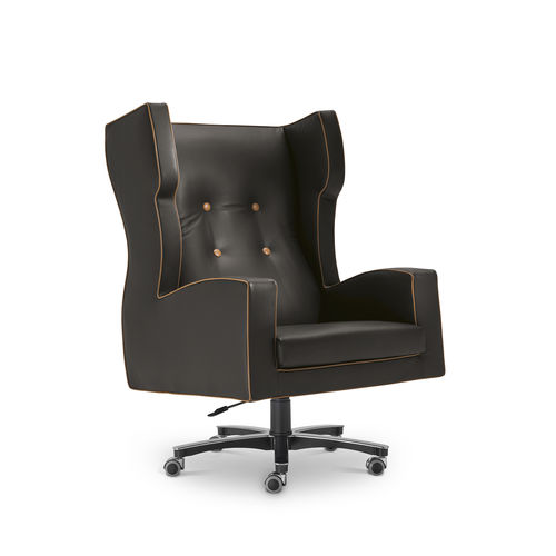 Fauteuil de direction contemporain - CASSANDRA - i4 MARIANI - en cuir / en métal / avec dossier haut