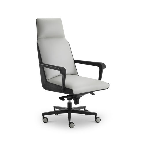 Fauteuil de bureau contemporain - FLORA - i4 MARIANI - en cuir / en bois / inclinable