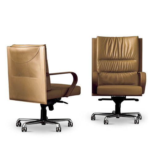 Fauteuil de bureau contemporain - GINZA - i4 MARIANI - en cuir / en acier / inclinable