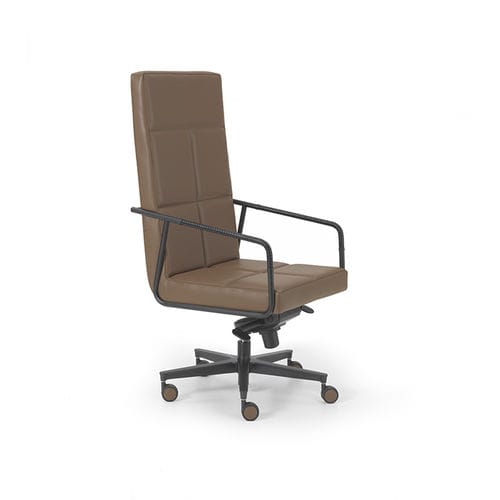 Fauteuil de bureau contemporain - PABLO - i4 MARIANI - en cuir / en acier / en bois