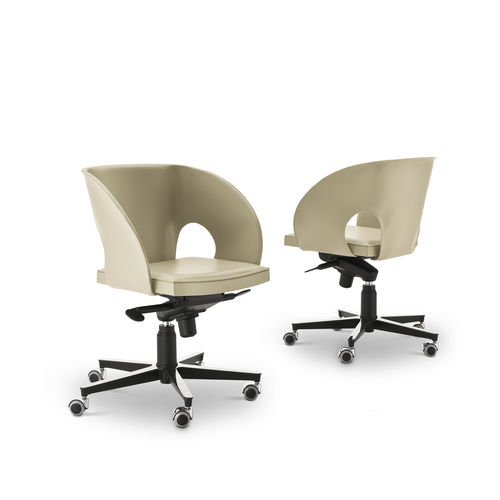 Chaise de bureau en cuir - VOILE - i4 MARIANI - contemporaine / d'intérieur / avec piètement en aluminium
