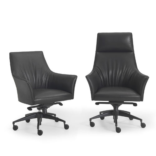 Fauteuil de bureau contemporain - SELLA - i4 MARIANI - en cuir / en acier / en polyuréthane