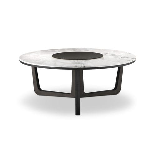 Table à manger contemporaine - ASCOT - i4 MARIANI - en placage de bois / en verre / en marbre