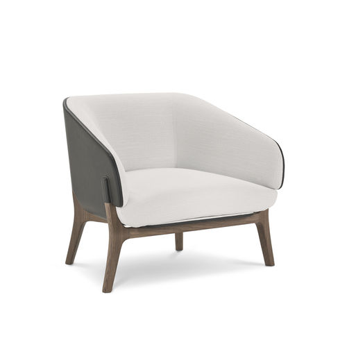 Fauteuil contemporain - SAVILE ROW - i4 MARIANI - en tissu / en cuir / en bois