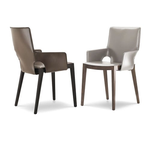 Chaise contemporaine - SHU - i4 MARIANI - d'intérieur / en croûte de cuir / en cuir pleine fleur de bovin