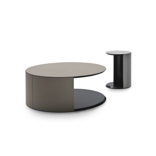 Table basse contemporaine - PAPIER - i4 MARIANI - en bois laqué / en cuir / en peau de vache