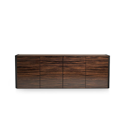 Buffet contemporain - SERA - i4 MARIANI - en placage de bois / en cuir / sur mesure