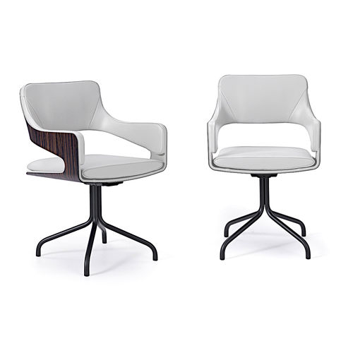 Chaise contemporaine - SILHOUETTE - i4 MARIANI - d'intérieur / en cuir / en bois courbé