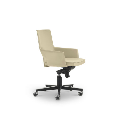 Chaise de bureau contemporaine - SHU - i4 MARIANI - d'intérieur / en cuir / avec piètement en aluminium