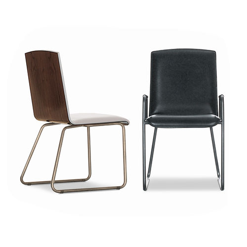Chaise contemporaine - WING - i4 MARIANI - d'intérieur / en cuir / en bois courbé