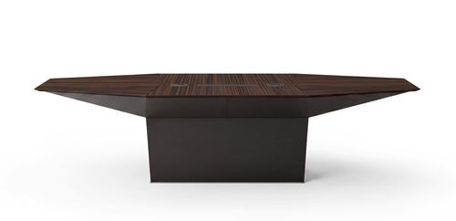 Table moderne - EIDOS - i4 MARIANI - en cuir / bois / en bois laqué