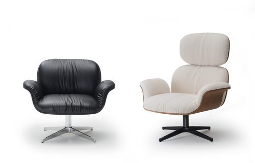 Fauteuil moderne - BRUMA - i4 MARIANI - en cuir / en tissu / argenté