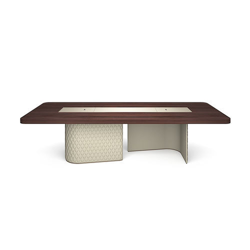 Table de conférence contemporaine - ROYAL - i4 MARIANI - en cuir / en bois / rectangulaire
