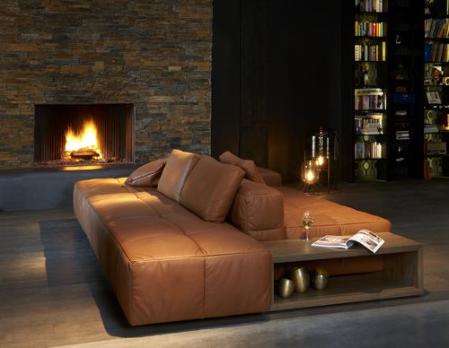 Canapé modulable - HUG - Indera nv - contemporain / en tissu / marron