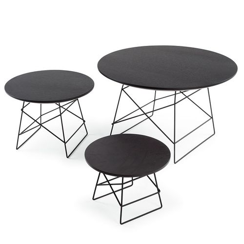 Table basse contemporaine - GRID - Innovation Randers a/s - en chêne / avec piètement en acier / ronde