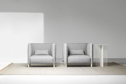 Fauteuil contemporain - PINCH - La Cividina - en cuir / en tissu / en métal