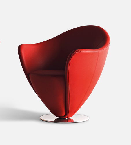 Fauteuil visiteur contemporain - MON PETIT COEUR - La Cividina - en cuir / en tissu / en acier chromé