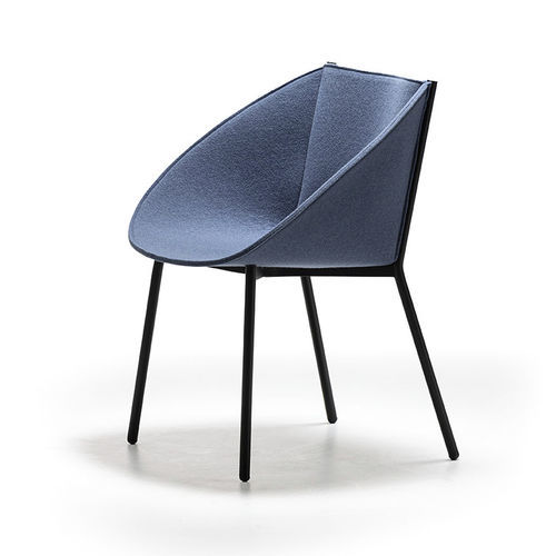 Chaise contemporaine - Taco - La Cividina - d'intérieur / en feutre / avec piètement en acier