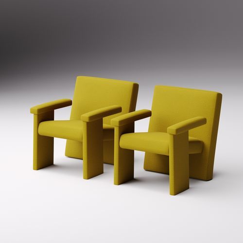 Fauteuil contemporain - Agetti - La Cividina - en tissu / en hêtre / rouge
