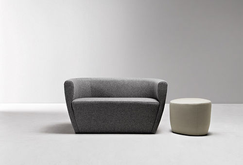 Pouf contemporain - TWINGO - La Cividina - en tissu / en cuir / en bois