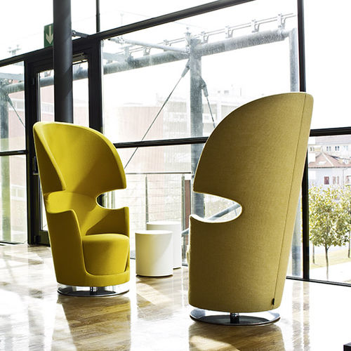 Fauteuil visiteur contemporain - FOLIES BERGERE - La Cividina - en cuir / en tissu / en hêtre