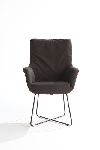 Fauteuil contemporain - CHIEF - Label Produkties bv - en cuir / bridge / marron