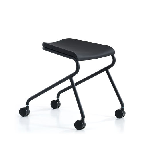 Tabouret de travail en tissu - ADD MOVE - Lammhults Möbel AB - en cuir / avec piètement en acier / tapissé