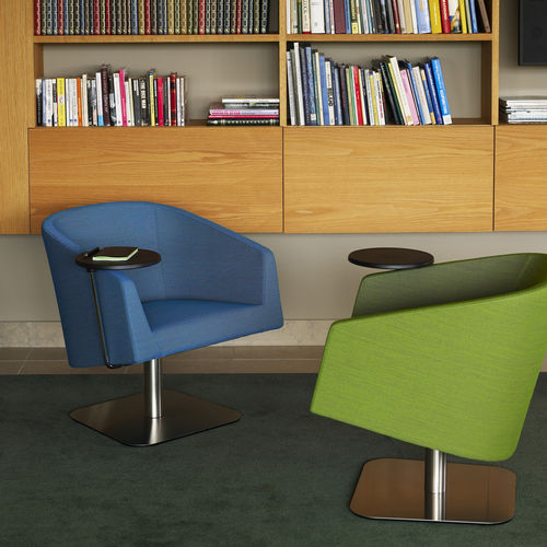 Fauteuil contemporain - CLUB - Lammhults Möbel AB - en tissu / en cuir / en acier chromé