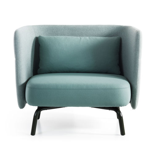 Fauteuil contemporain - PORTUS - Lammhults Möbel AB - en tissu / en cuir / en bois