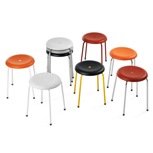 Tabouret contemporain - TABURETT - Lammhults Möbel AB - en tissu / en cuir / avec piètement en acier chromé