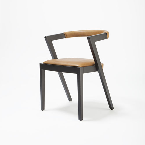 Chaise contemporaine - STRING I - Livoni Edoardo & Figlio - d'intérieur / en cuir / avec piètement en hêtre