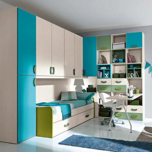 Chambre d'enfant bleue - OMNIA O5/03 - M.C.S. - en bois laqué / pour garçon