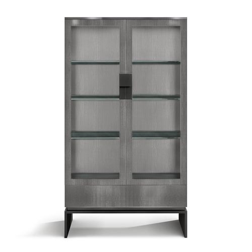 Vitrine contemporaine - BLACK & MORE - Malerba - en verre / en bois / en métal