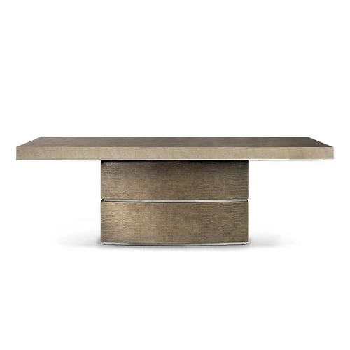 Table contemporaine - MPLACE - Malerba - en bois / avec piètement en cuir / rectangulaire