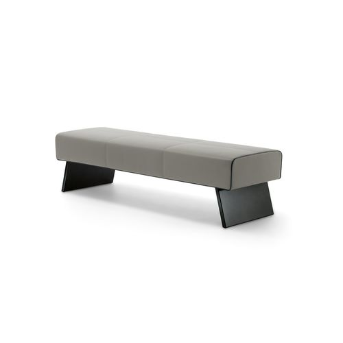Banquette contemporaine - NEW IN TOWN - Malerba - en cuir / en métal / grise