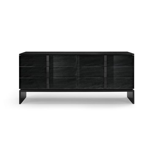 Commode contemporaine - BLACK & MORE - Malerba - en cèdre / en métal / en verre