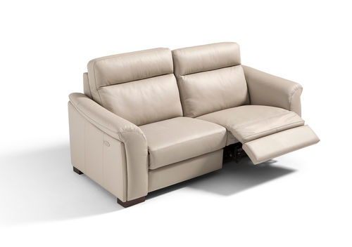 Canapé contemporain - DOMINGO - Marinelli - en cuir / avec repose-pieds / beige