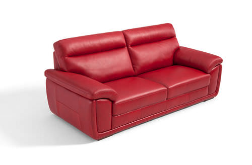 Canapé contemporain - ENEA - Marinelli - en cuir / rouge / 3 places